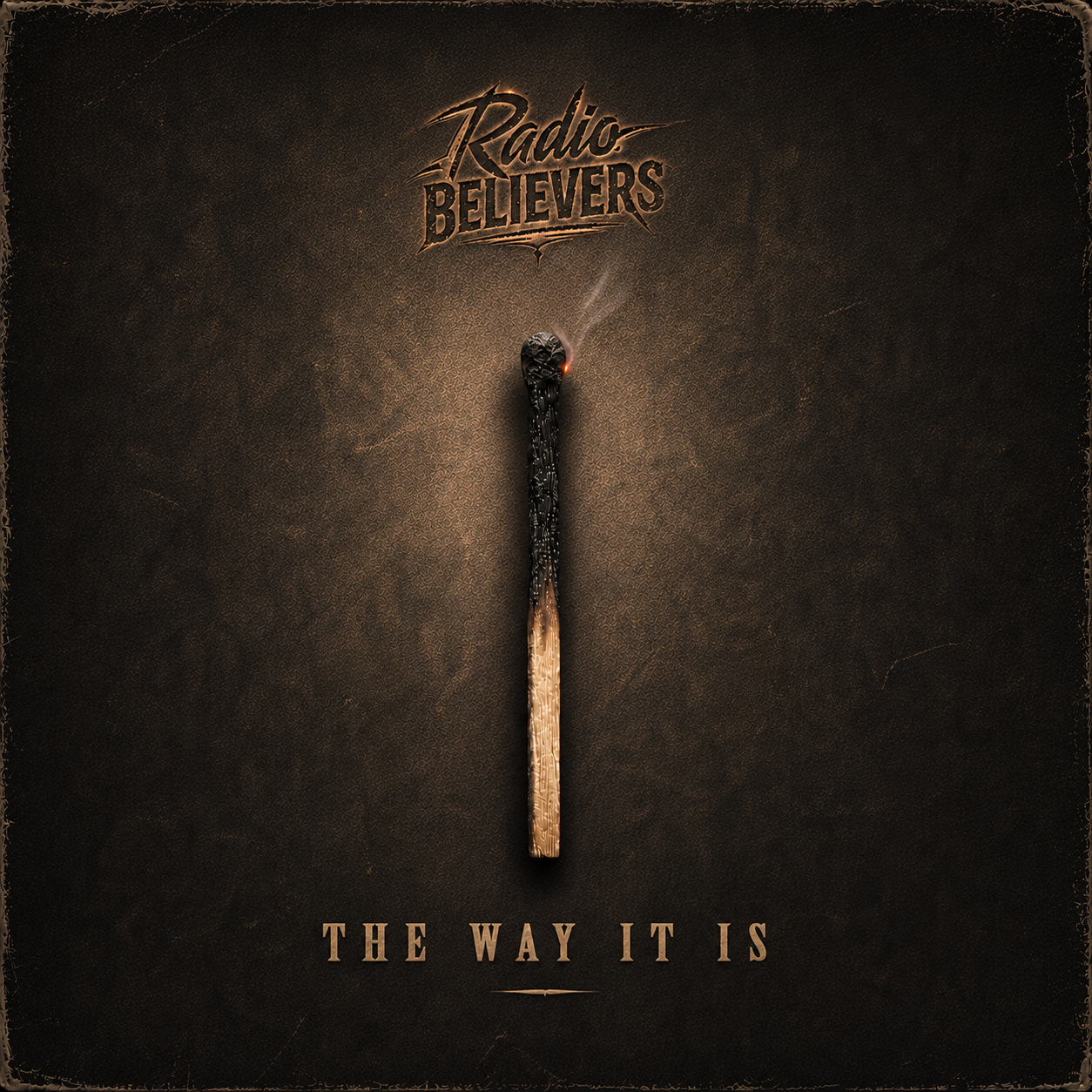Dark album cover with “Radito Believers” logo, glowing matchstick-like candle, and “THE WAY IT IS” text.